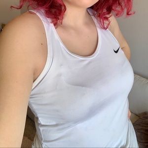 Nike White Exercise Tank Top